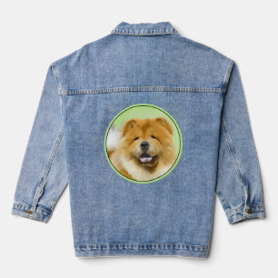 Chow Chow Painting - Cute Original Dog Art Denim Jacket