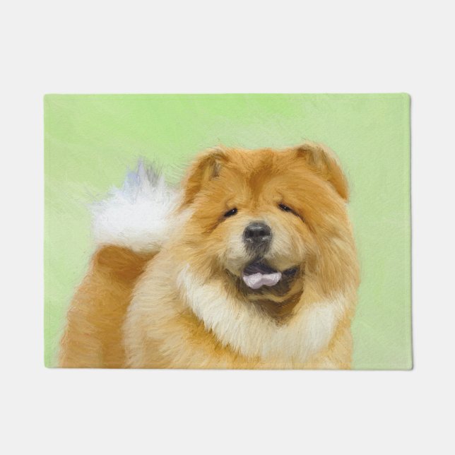 Chow Chow Painting - Cute Original Dog Art Doormat (Front)