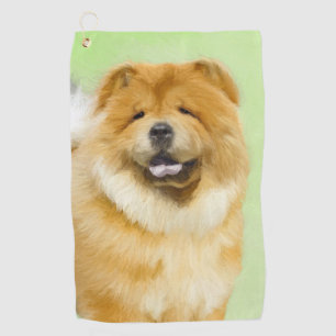 Chow Chow Painting - Cute Original Dog Art Golf Towel