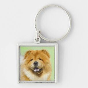 Chow Chow Painting - Cute Original Dog Art Keychain
