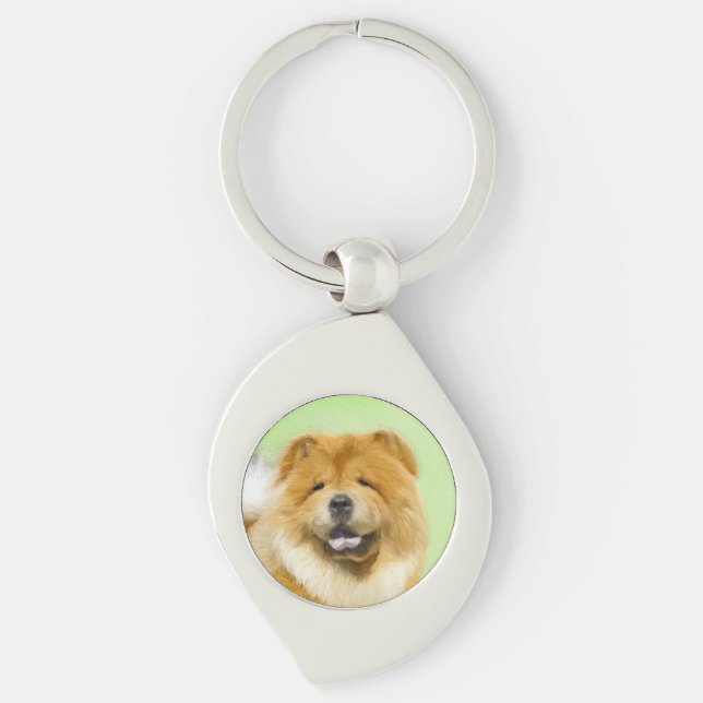 Chow Chow Painting - Cute Original Dog Art Keychain (Front)