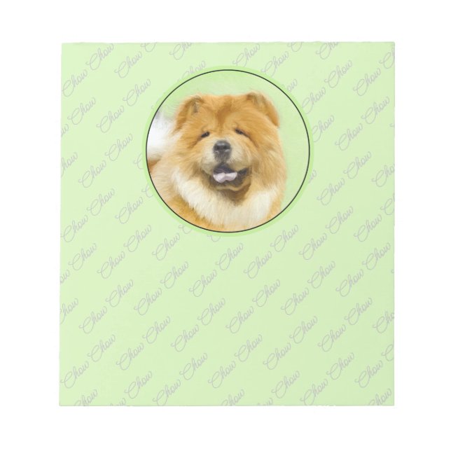 Chow Chow Painting - Cute Original Dog Art Notepad (Front)