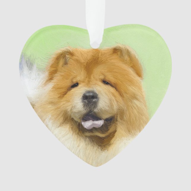 Chow Chow Painting - Cute Original Dog Art Ornament (Front)
