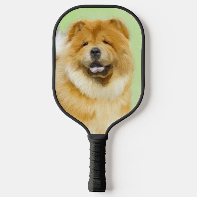Chow Chow Painting - Cute Original Dog Art Pickleball Paddle (Back)