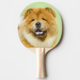 Chow Chow Painting - Cute Original Dog Art Ping Pong Paddle
