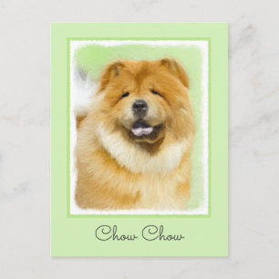 Chow Chow Painting - Cute Original Dog Art Postcard