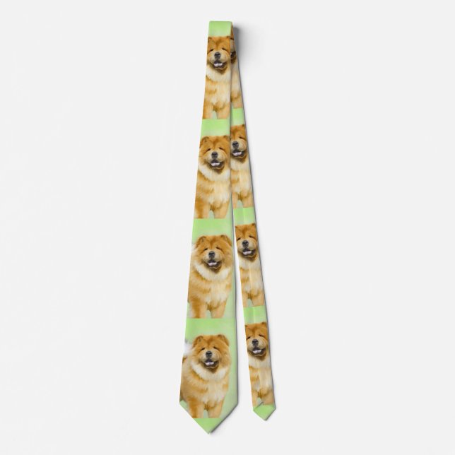 Chow Chow Painting - Cute Original Dog Art Tie (Front)