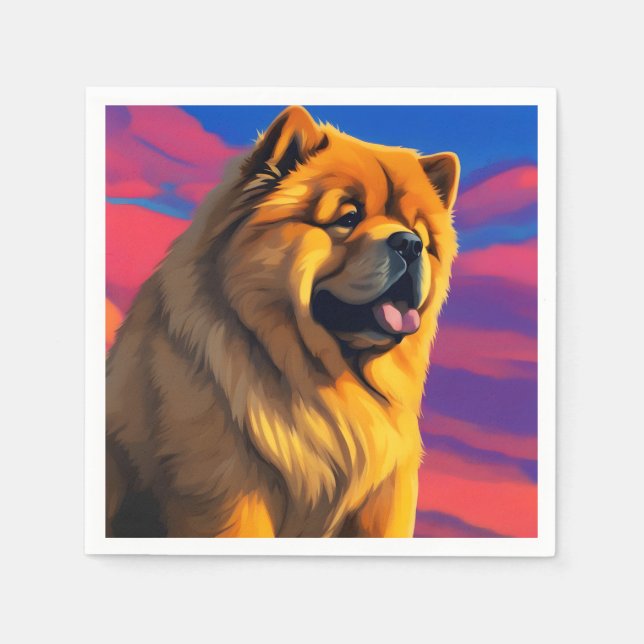 Chow Chow Painting Napkin (Front)