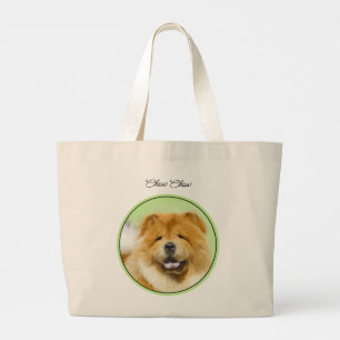 Chow Chow Painting Red Rough Cute Original Dog Art Large Tote Bag
