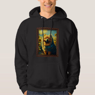 Chow Chow Painting Sunflower Flower Mom Women Flor Hoodie
