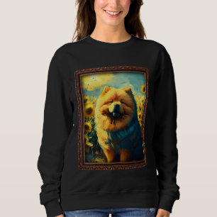 Chow Chow Painting Sunflower Flower Mom Women Flor Sweatshirt