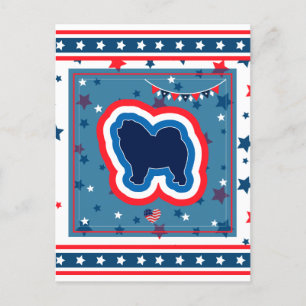 Chow Chow Patriotic Red White And Blue 4th Of July Holiday Postcard