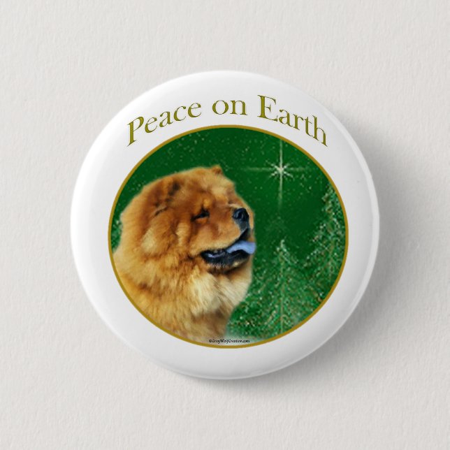 Chow Chow Peace 2 Inch Round Button (Front)