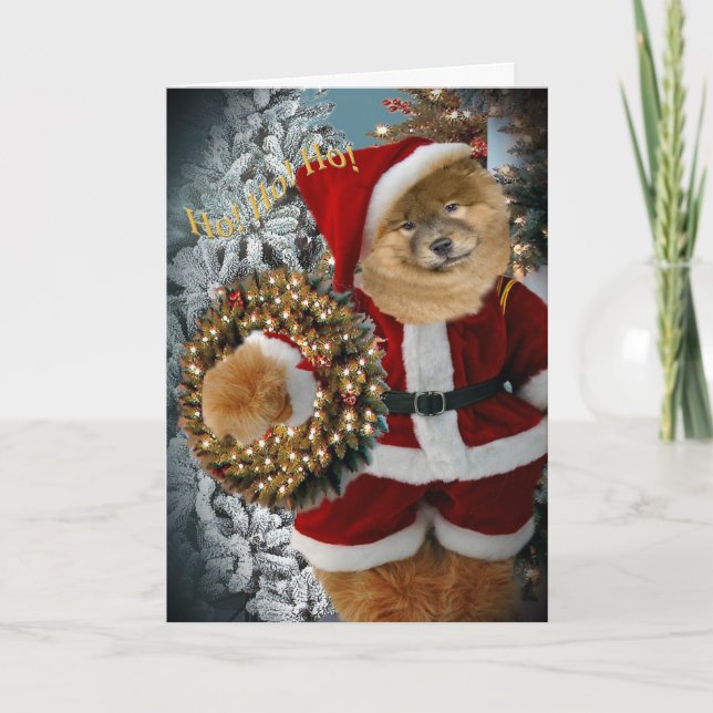 Chow Chow Père Noël Cartes (Devant)
