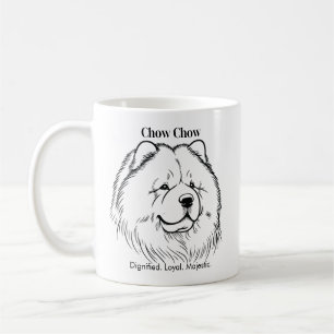 Chow Chow Portrait Black Line Illustration Coffee Mug