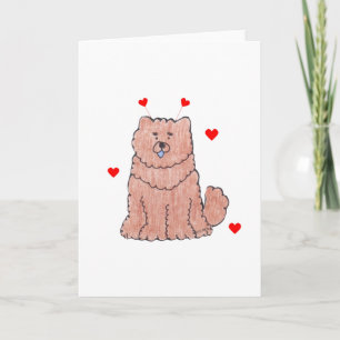 Chow Chow Red Valentine Ears Holiday Card