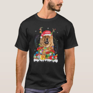 Chow Chow Santa Hat Reindeer Christmas Lights Paja T-Shirt