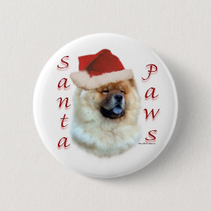 Chow Chow Santa Paws 2 Inch Round Button