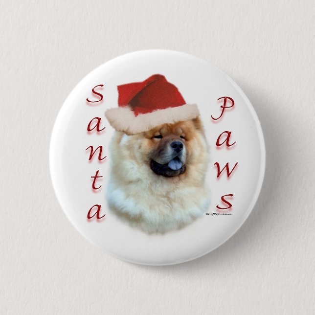Chow Chow Santa Paws - Button (Front)