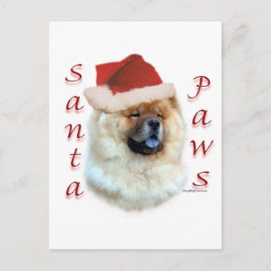 Chow Chow Santa Paws Holiday Postcard