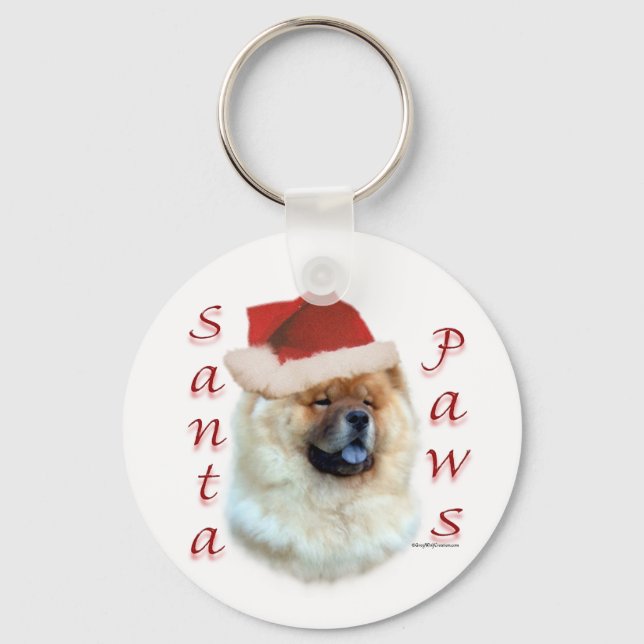 Chow Chow Santa Paws Keychain (Front)