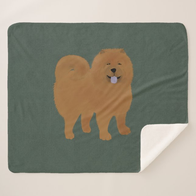 Chow Chow Sherpa Blanket (Front (Horizontal))