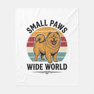 Chow Chow Shirt Small Paws Wide World Vintage Dog  Fleece Blanket