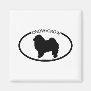 Chow Chow Silhouette Black Magnet