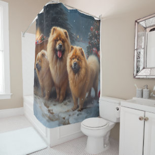 Chow Chow Snowy Sleigh Christmas Decor  