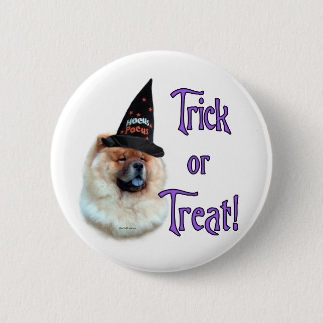 Chow Chow Trick 2 Inch Round Button (Front)