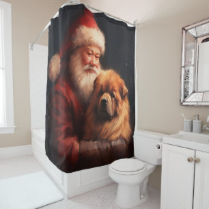 Chow Chow With Santa Claus Festive Christmas 