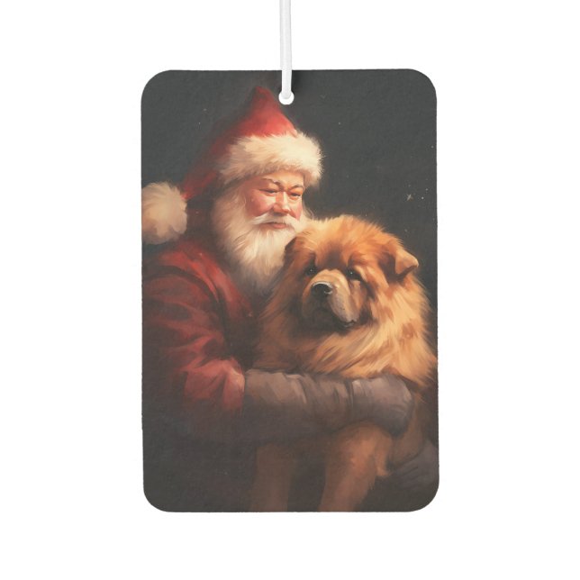 Chow Chow With Santa Claus Festive Christmas  Air Freshener (Front)