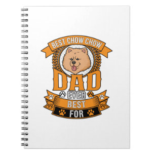 Chow Dad Dog Ever Wreath Paw Prints Notebook