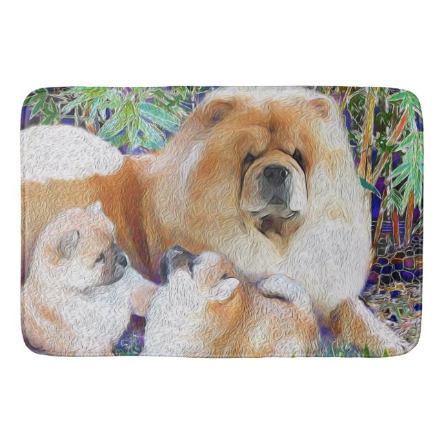 Chow mom and puppies bath mat/crate mat (Front)