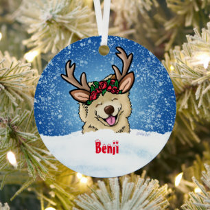 Chow Reindeer Metal Ornament