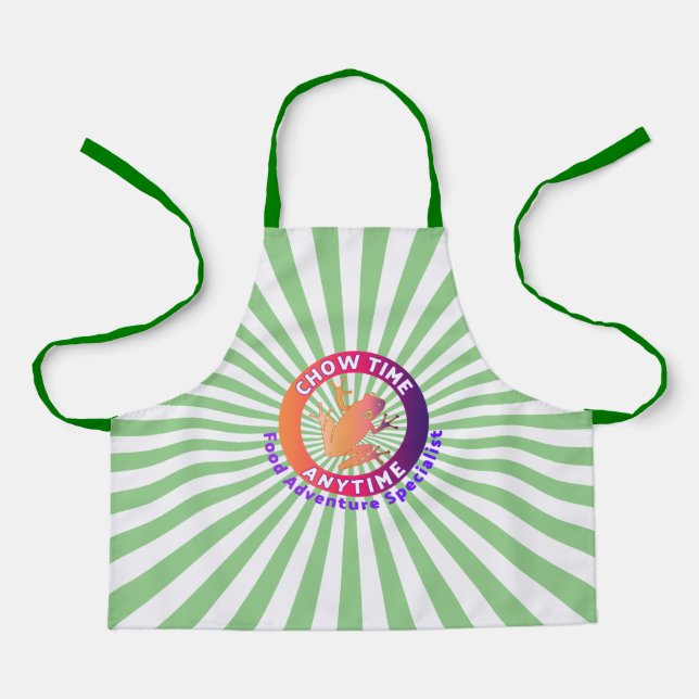 Chow Time Anytime Tree Frog Apron (Front)