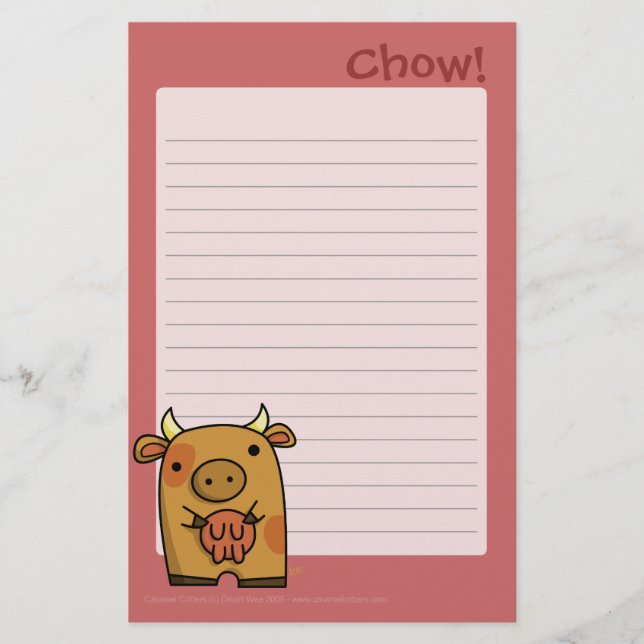 Chow Writing Pad Stationery (Front)