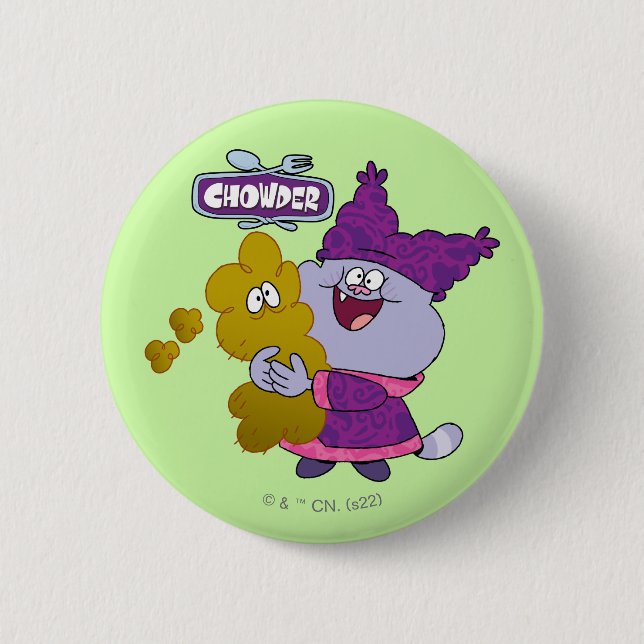 Chowder and Kimchi 2 Inch Round Button (Front)
