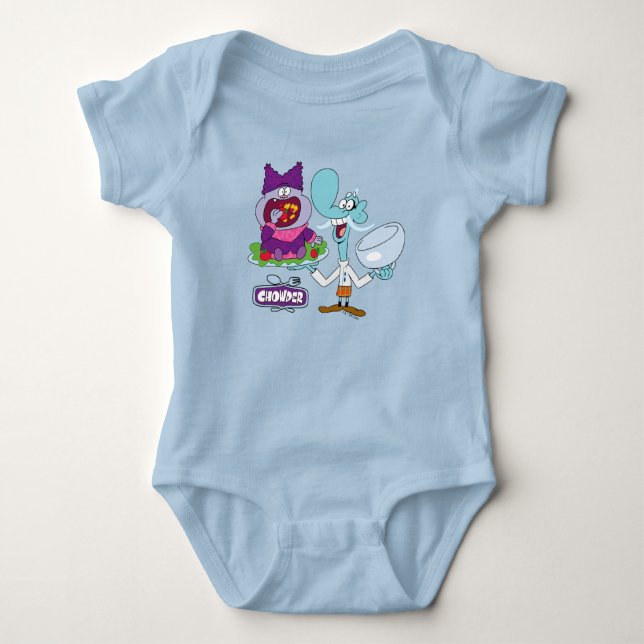 Chowder and Mung Daal Baby Bodysuit (Front)