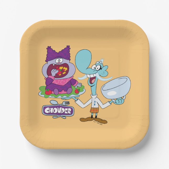 Chowder and Mung Daal Paper Plate (Front)