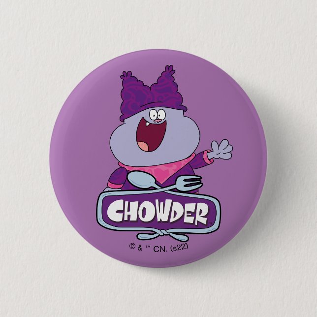 Chowder Waving 2 Inch Round Button (Front)