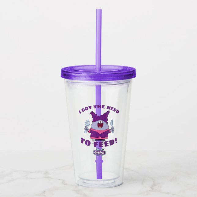 Chowder With Fork and Knife Acrylic Tumbler (Front)