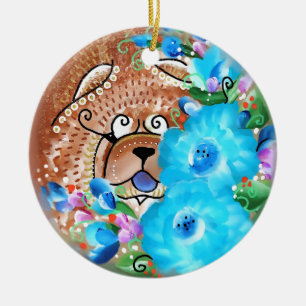 CHOWLIDAY IN KAUAI CERAMIC ORNAMENT