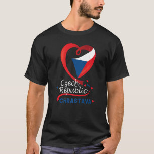 Chrastava Czech Republic Heart Flag Lion Coat Of A T-Shirt