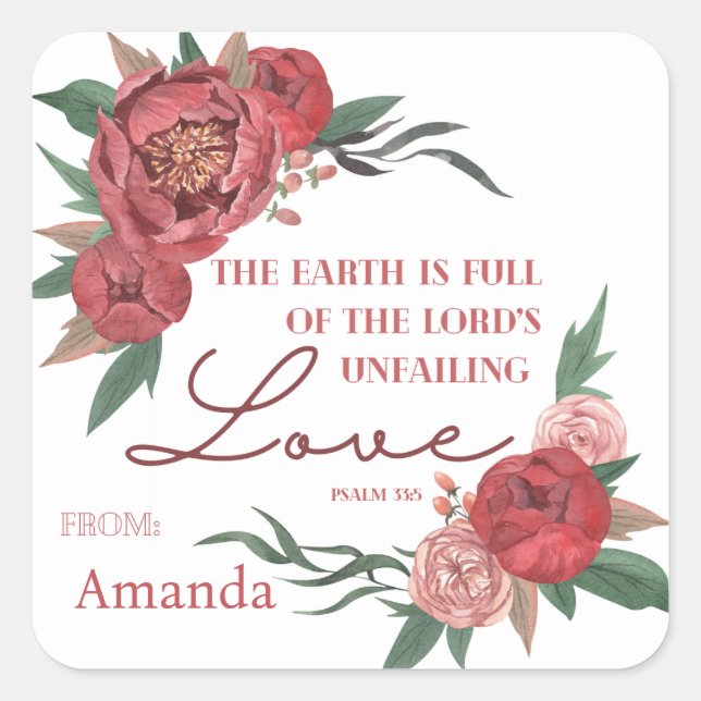 Chrétien Bible Verse Sticker Aquarelle Floral (Devant)