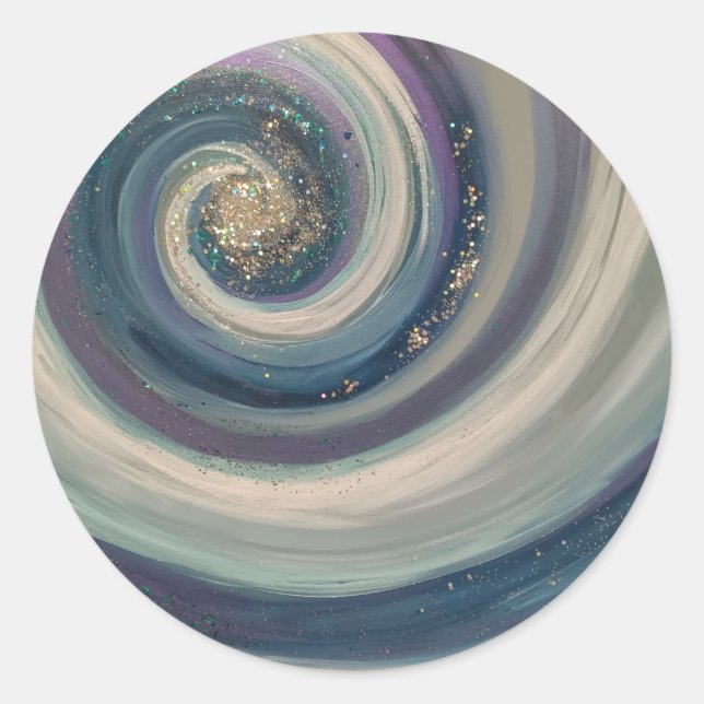 Chrétien Sticker culte Abstrait Art Blue Swirl (Devant)