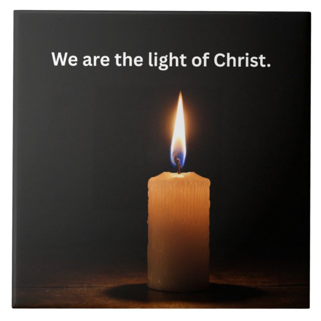 Chriatian encouragement flame of faith. tile (Front)