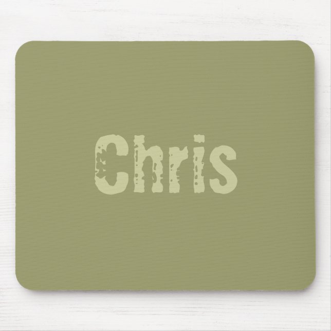 Chris Army Green Mousepad (Front)