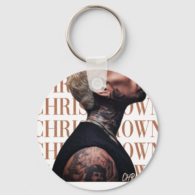 Chris Brown Text  Keychain (Front)