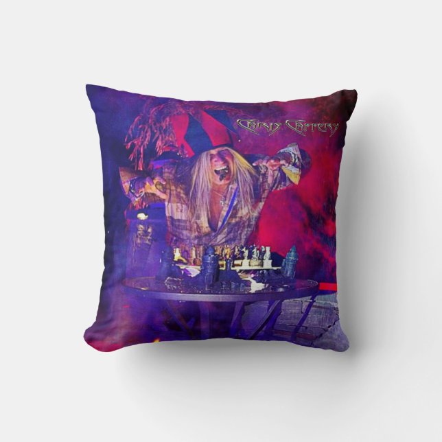 Chris Caffery Jester with Chessboard Throw Pillow (Front)